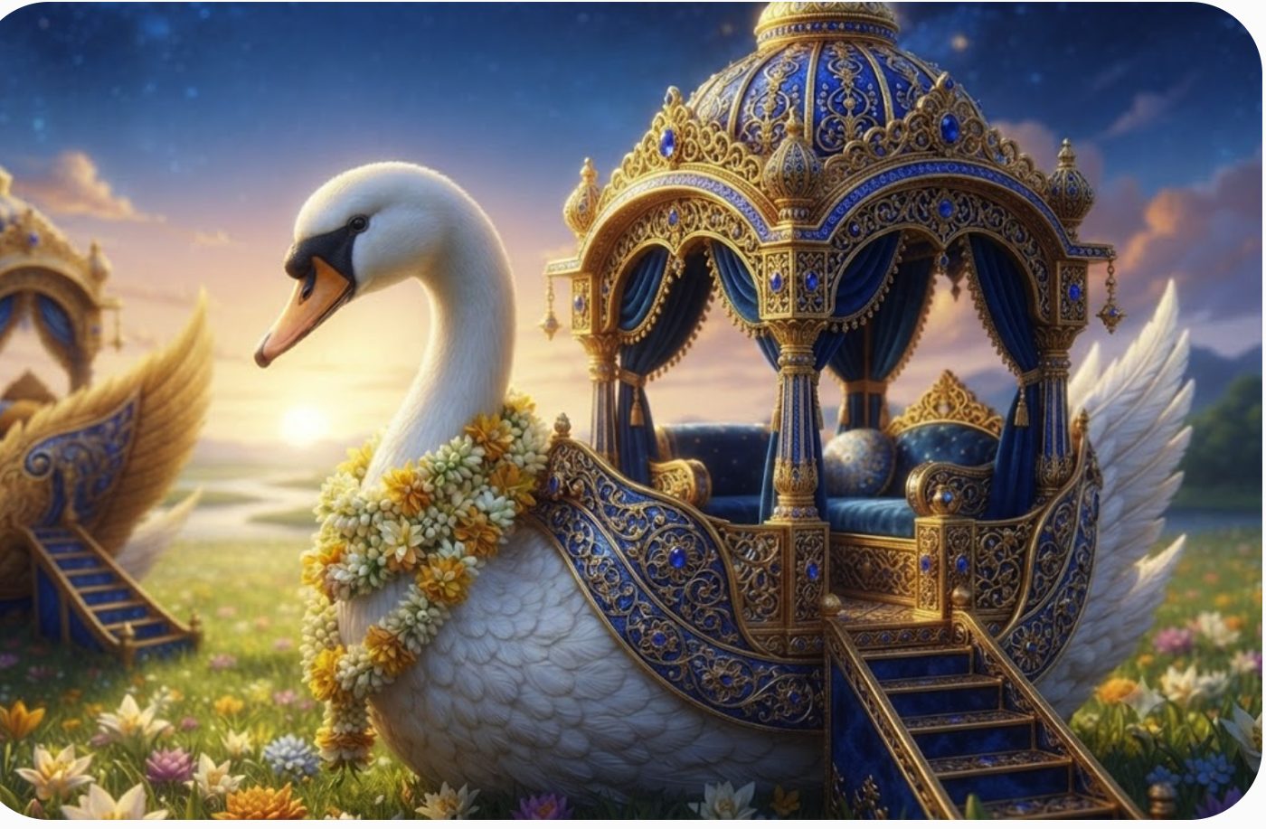 Five-seater swan vimāna
