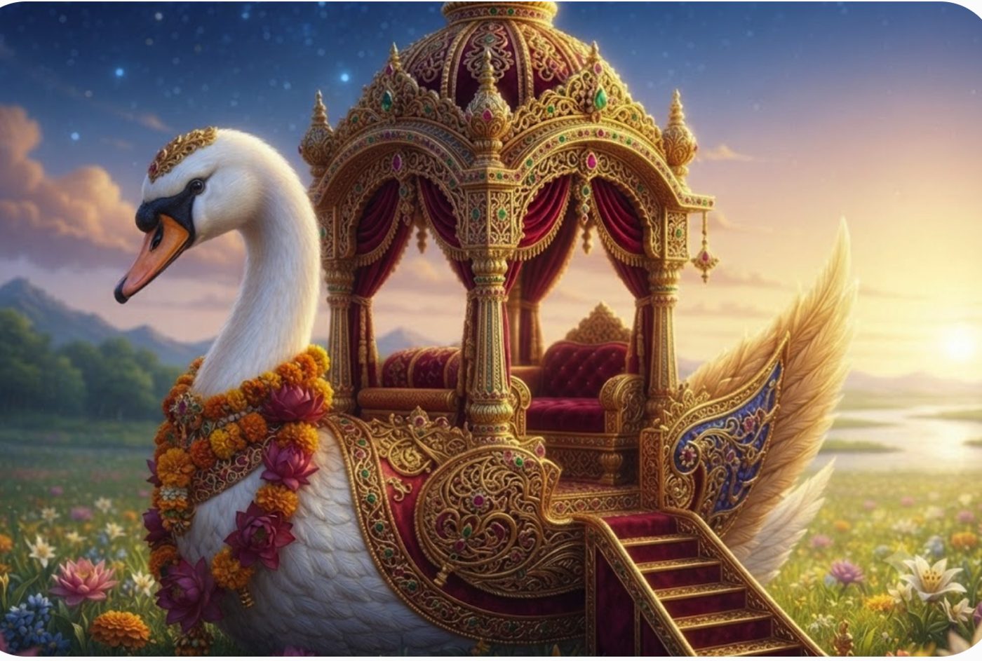Ten-seater children's swan vimāna