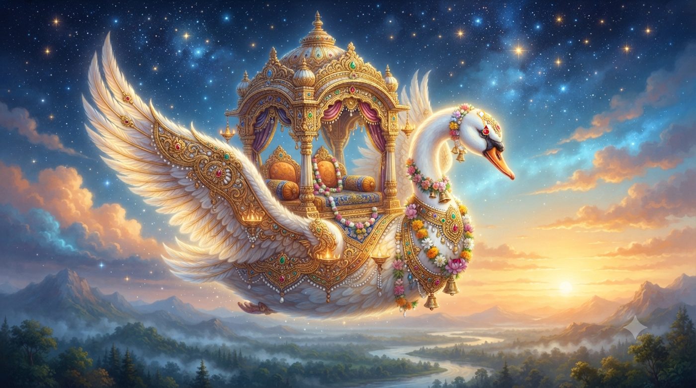 The transcendental swan vimāna carrier